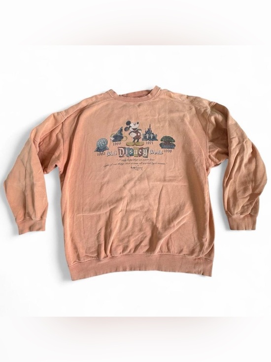 Disney Other - Disney Peach Crewneck Sweatshirt with Vintage Mickey Graphic